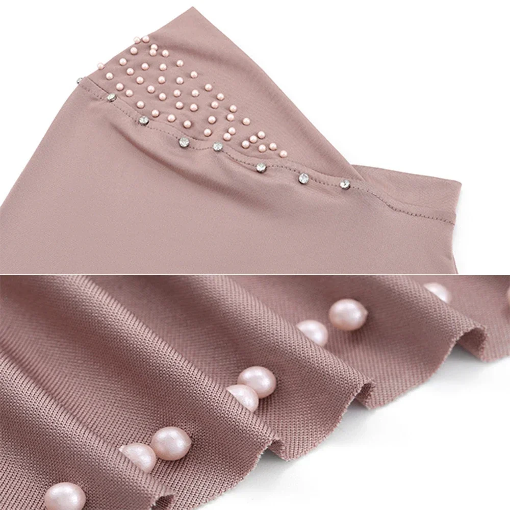 Pull On Ready Wear Instant Hijab Muslim Women Turban Islamic Arab Hat High Quality Beaded Shawl Headwrap Niqab Prayer Scarf Head