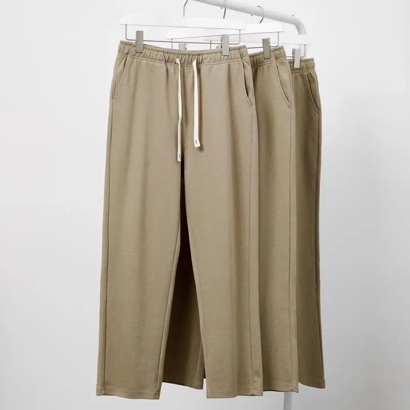 Herren-Freizeithose, einfarbig, elastische Taille, Tasche mit Kordelzug, locker, gerade, sportlich, vielseitig einsetzbar, Hose für Herren, einfarbig, atmungsaktiv