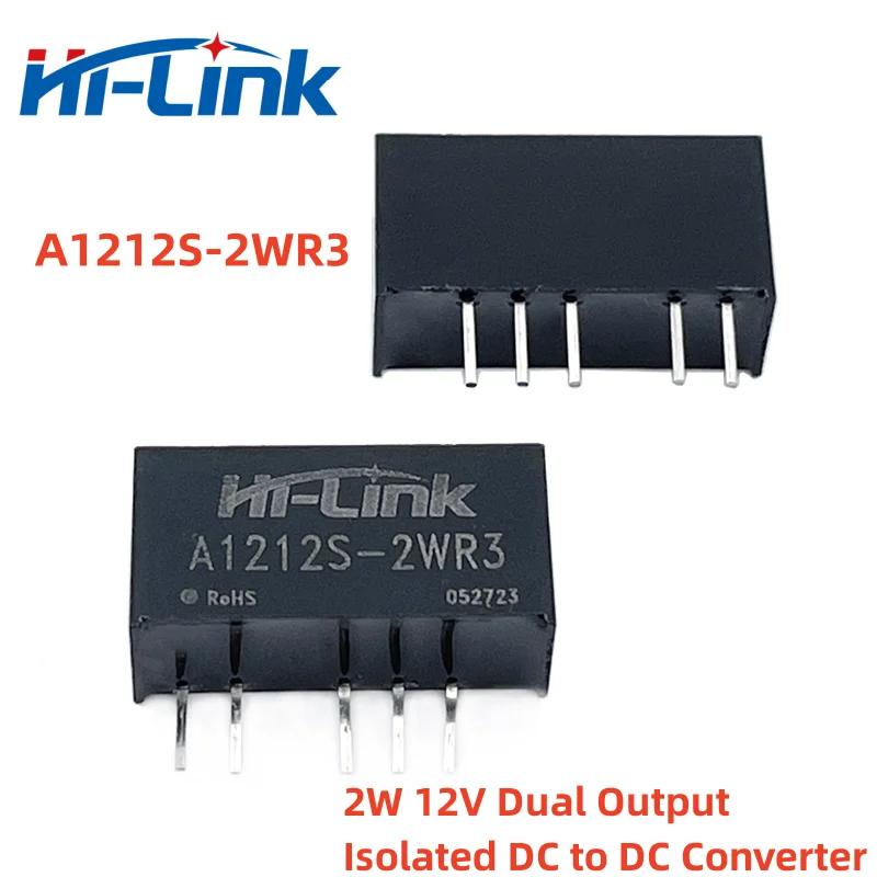 Hi-Link 10pcs/Lot A1212S-2WR3 2W 12V to 12V Dual Output Isolated DC to DC Power Adapter Supply