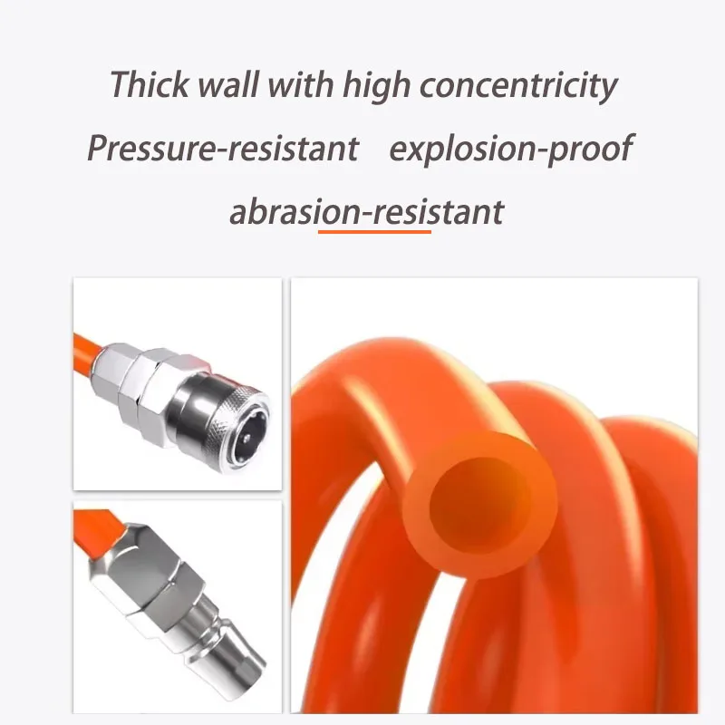 3/6/9/12/15M PU Air Compressor Hose Tube Spring-like Air Hose Flexible Air Tool With Connector Pneumatic Spiral Tubing PU Pipe