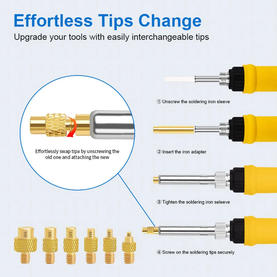 Electric Soldering Iron for Heating The Hot Melt Nut Pressing Head Set for 3D Printer Accessories M2-M8