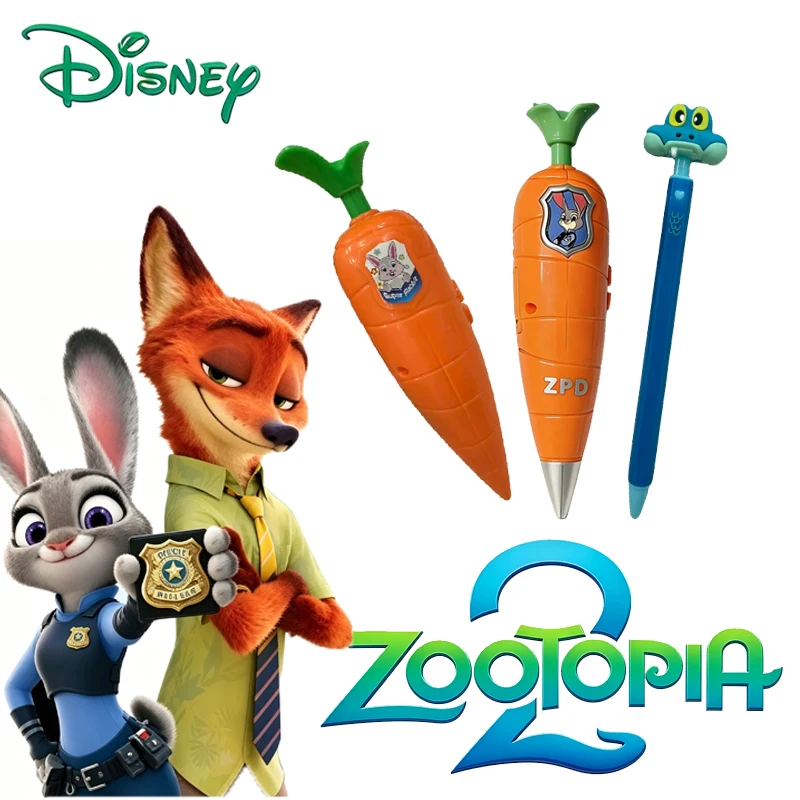 Caneta Esferográfica Disney Zootopia 2 Judy Hopps com Função de Gravação de Voz de 60 Segundos, Caneta Divertida de Desenho Animado 2 em 1, Presente para Fãs