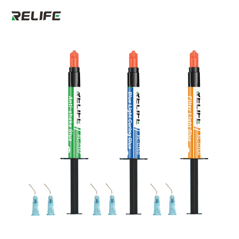 RELIFE RL-035F/G/H 5ML klej przeciwwstrząsowy/klej do utwardzania niebieskiego światła/filtr lekki klej do naprawy aparatu klej wielofunkcyjny