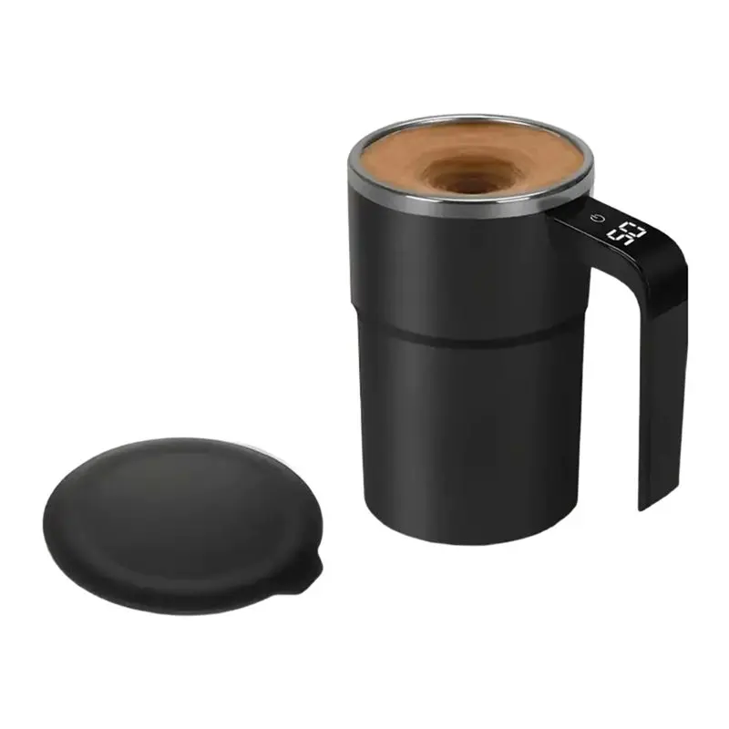 

A005-Automatic Stirring Mug Electric Magnetic Self-Stirring Cup With Digital Display Lid For Coffee Tea Self-Mixing Function