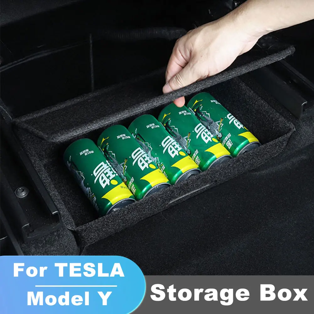 For Tesla Model Y Under Seat Storage Box High Capacity Organizer Case Drawer Holder Car Interior Accessories