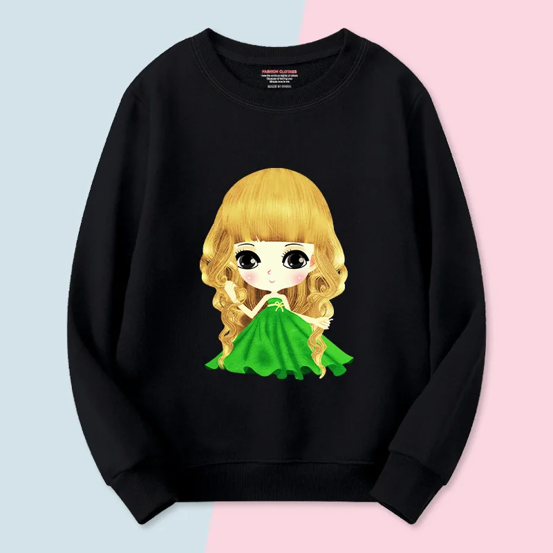 هوديي للفتيات، بلوزة رياضية للأطفال برقبة دائرية وأكمام طويلة، طبقة أساسية عصرية وغير رسمية للفتيات، نمط الخريف، دافئ