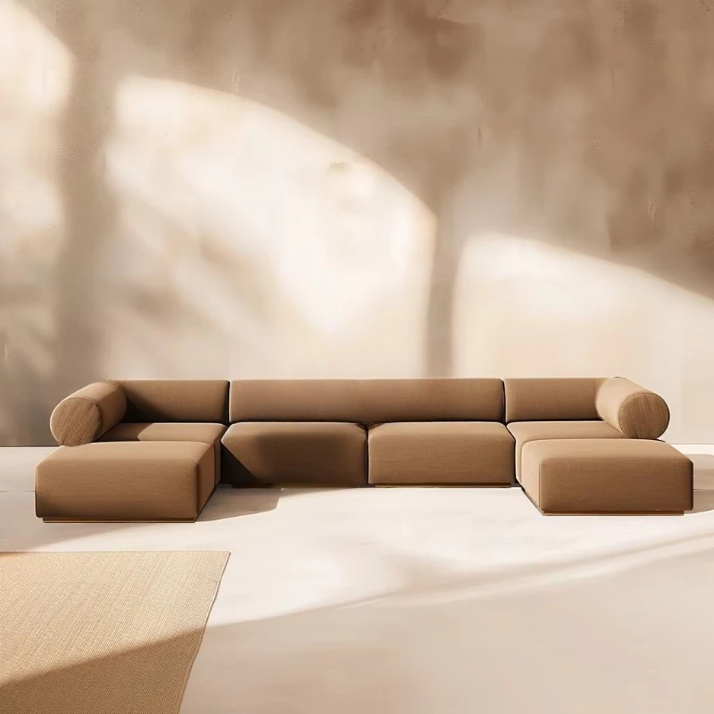 2026 high-end modern luxury segmented fabric combination sofa set hotel apartment convertible interior furniture