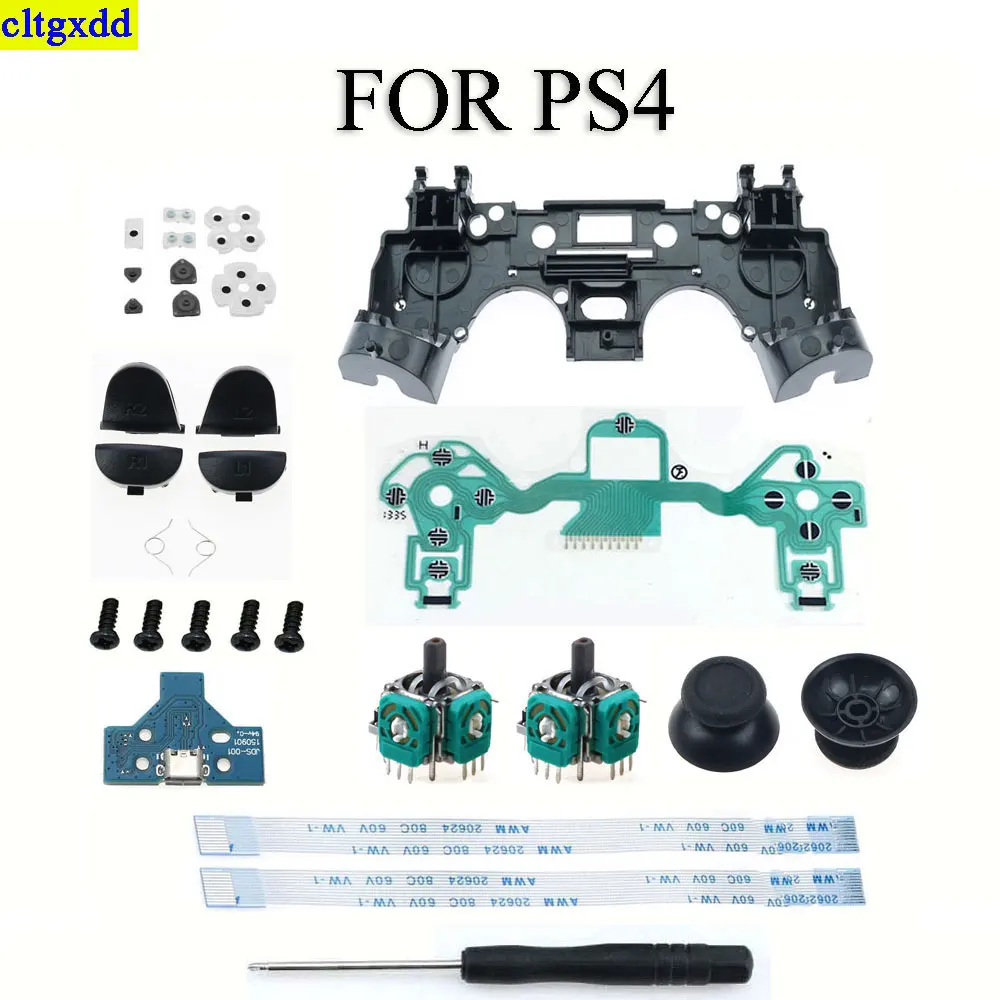 

1 set of FOR PS4 L1 R1 L2 R2 trigger button 3D analog joystick conductive rubber controller inner support switch board maintenan