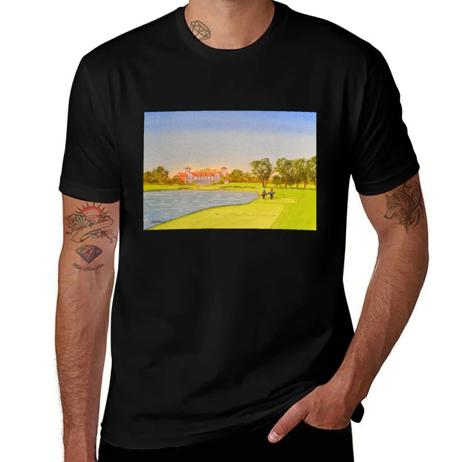 

TPC Sawgrass Golf Course 18th Hole T-Shirt Sweat Resistant Workout Tee Shirt