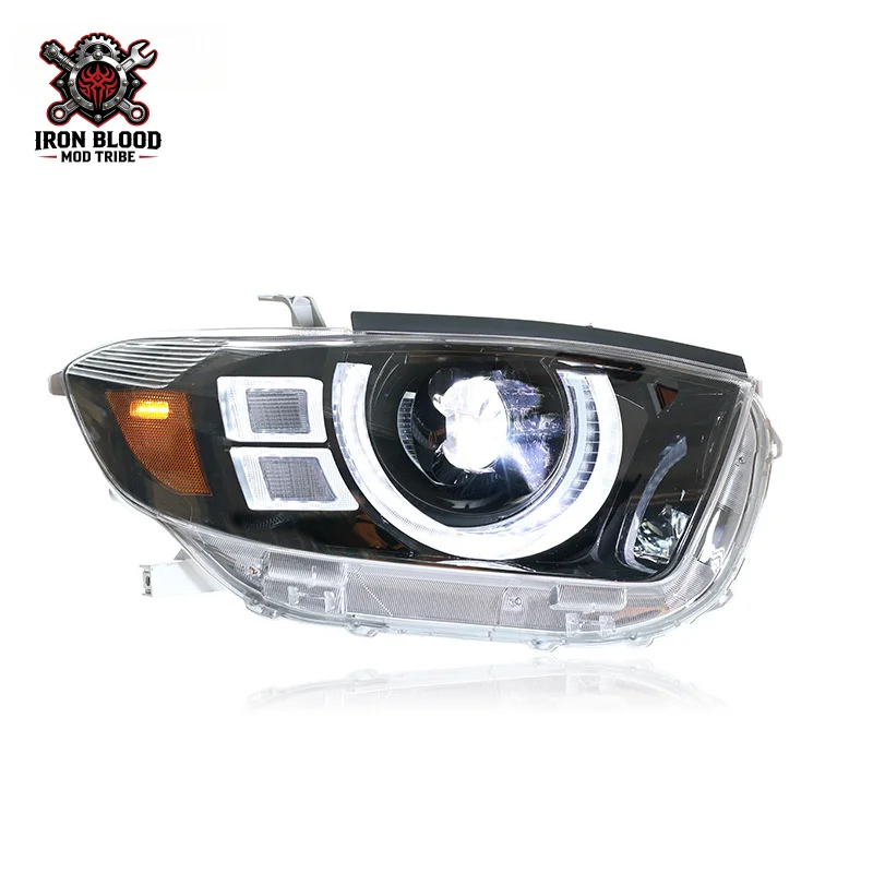 Suitable for 2009-2011 Toyota Highlander headlight modification, Defender-style LED daytime running lights, flowing turn signal