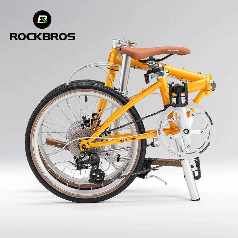 ROCKBROS Bike Folding 20 inch Lightweight Design Wire-drawn Disc Brake For Shimano 8-speed System Adult Cycling Folding Bike