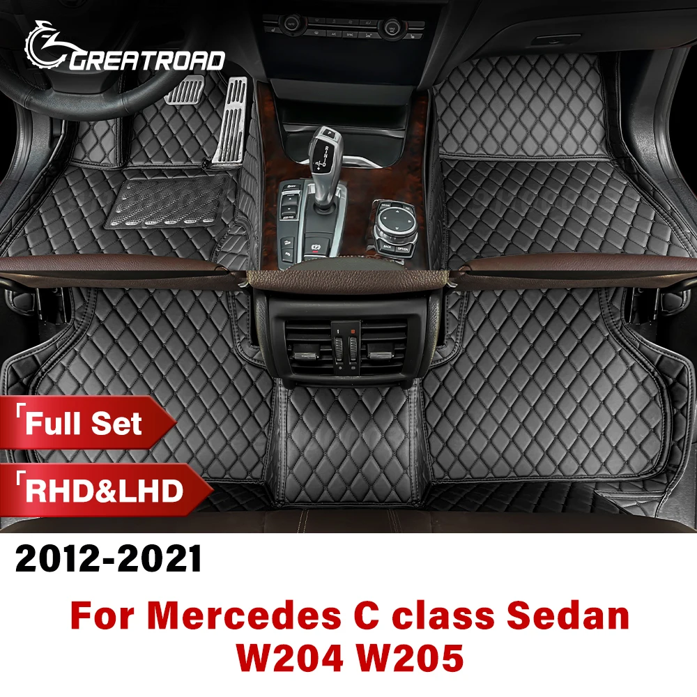 

For Mercedes Benz C class Sedan W204 W205 2012-2021 Custom Car Floor Mat Automobile Carpet Cover Interior Accessories Protective