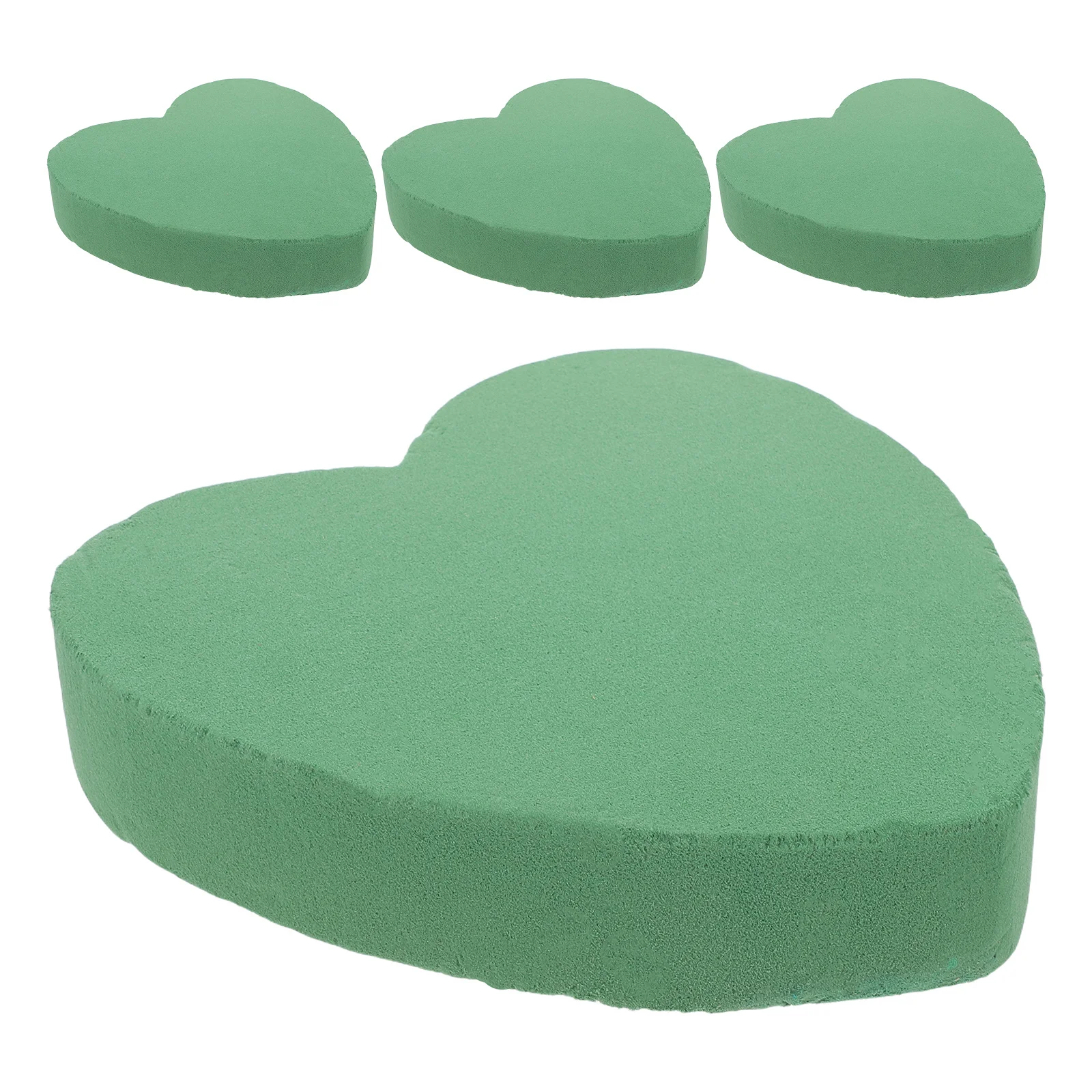 บล็อกโฟมเปียกสีเขียวรูปหัวใจลายดอกไม้ 4 ชิ้น ขนาด 7.66x7.27 นิ้ว สำหรับดอกไม้สด จัดดอกไม้ DIY ฐานสำหรับตกแต่งงานแต่งงานและวันวาเลนไทน์