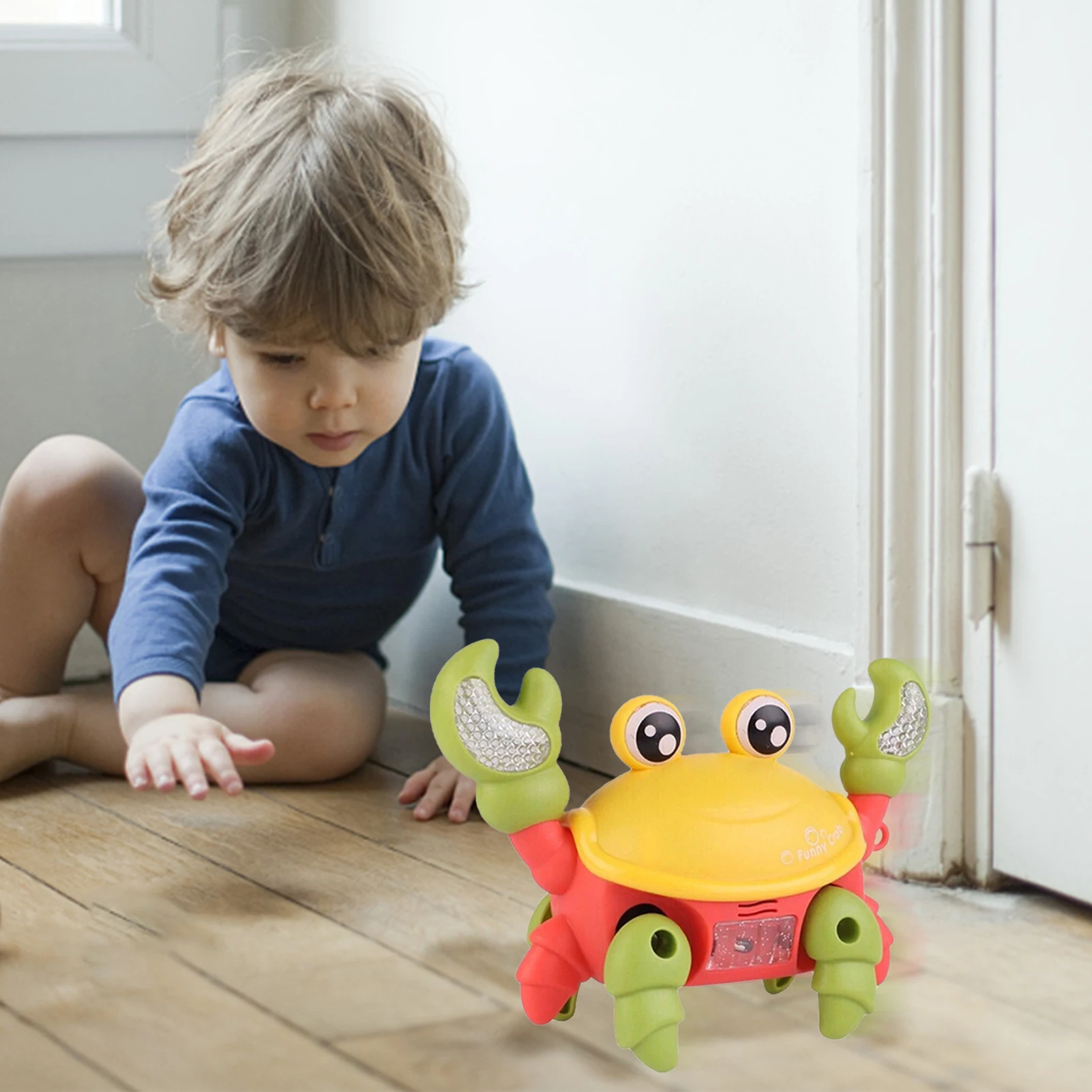 Juguete de baño anfibio para bebé, juguete divertido de cangrejo para gatear, juguetes clásicos de playa para bebé, juguetes de arrastre para bebé, Verano