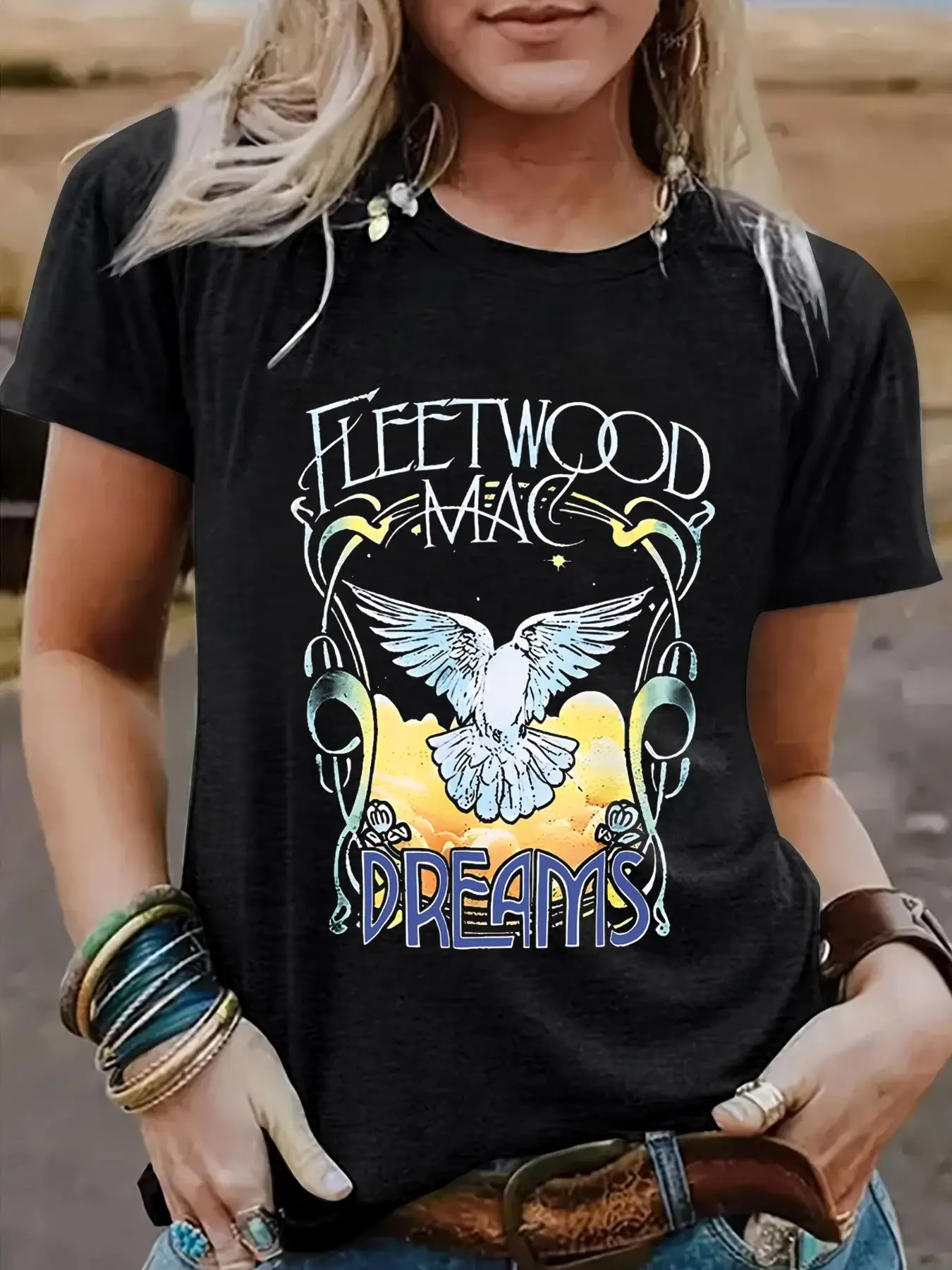 

European and American Summer Women's Wear Pigeon Pattern Round-neck Short-sleeved Casual and Fashionable T-shirt