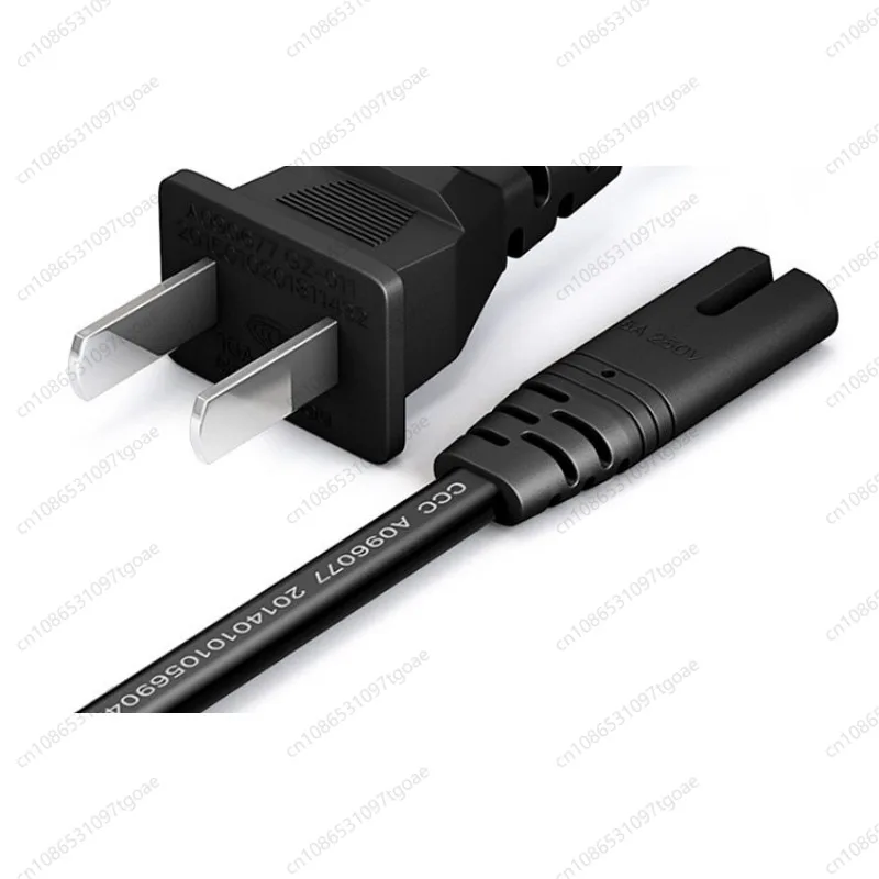 2-Core Pure Copper National Standard Power Cord, 2-Hole 8-Figure Tail, for TV Desk Lamp Printer
