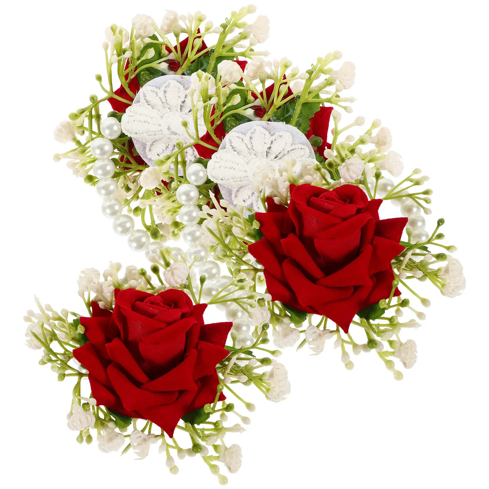 

Набор из 4 элегантных цветочных браслетов-корсажей с регулируемым ленточным ремешком для невесты, подружек невесты, свадьбы, выпускного вечера, девичника, банкета, торжественных мероприятий