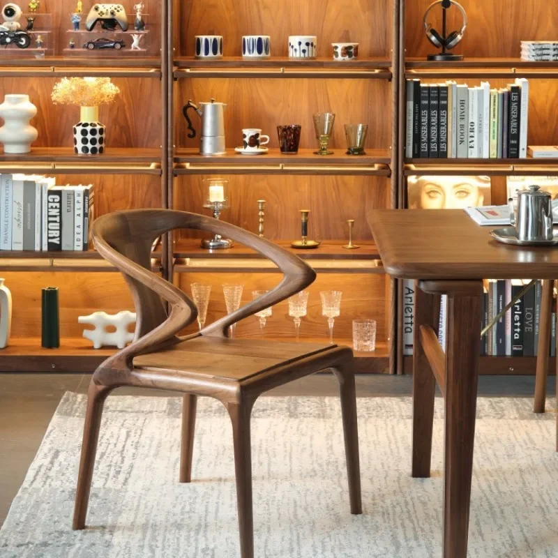 dining chair living room home simple modern solid wood backrest leisure chair study new Chinese tea chair
