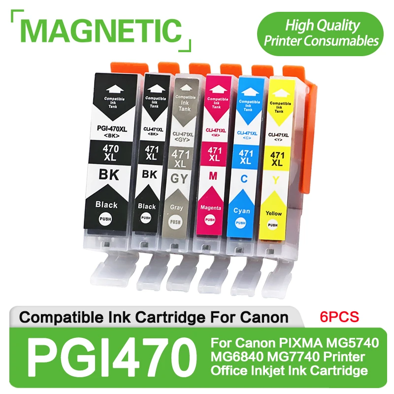 6X PGI470 CLI471 Compatible Ink Cartridge For Canon ts5040 PIXMA MG5740 MG6840 MG7740 Printer ink Cartridges pgi 470 cli 471