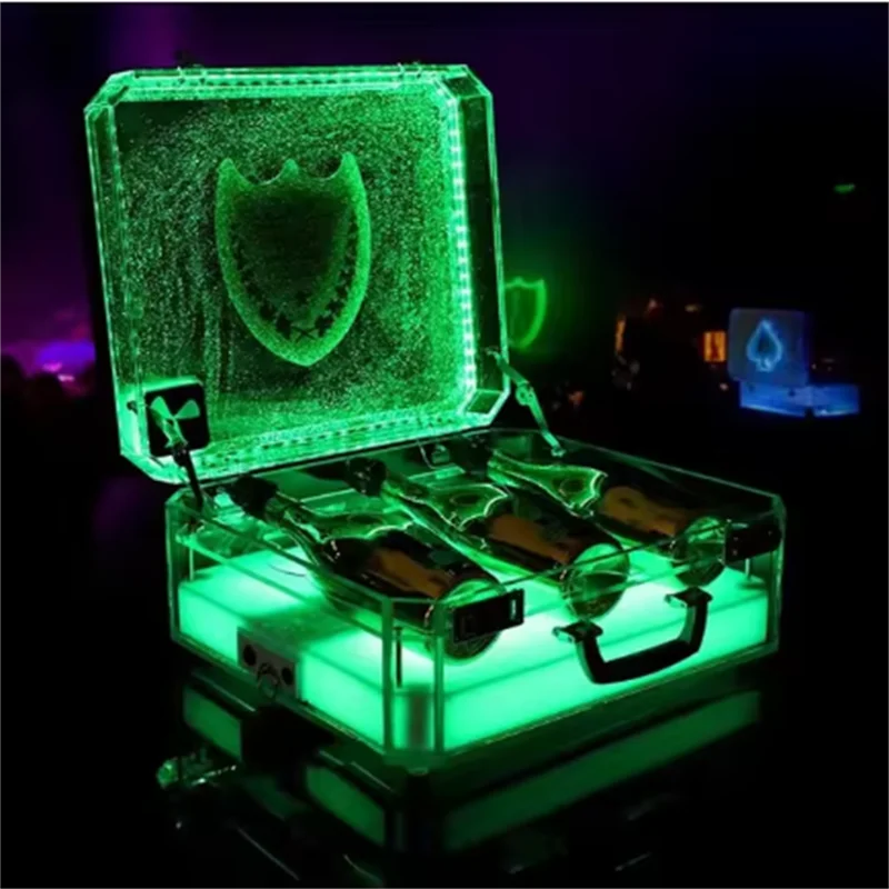 

3 bottle Ice Rock Ace of Spade LED Briefcase Champagne Cocktail Wine Box Whisky Carrier Case VIP Bottle Presenter Vodka Suitcase