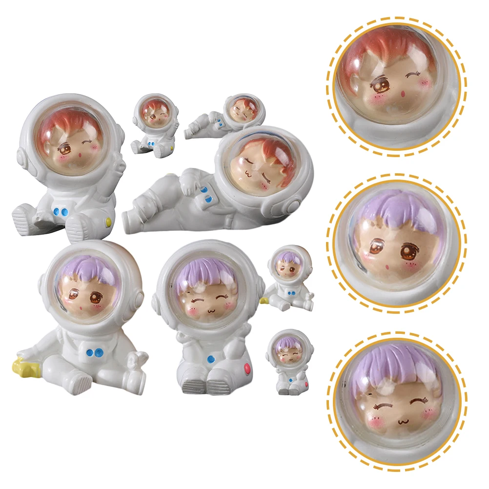 

8 Pcs Astronaut Resin Ornaments Decoration Figurines Cute Mini Decorations Desktop Statue Home