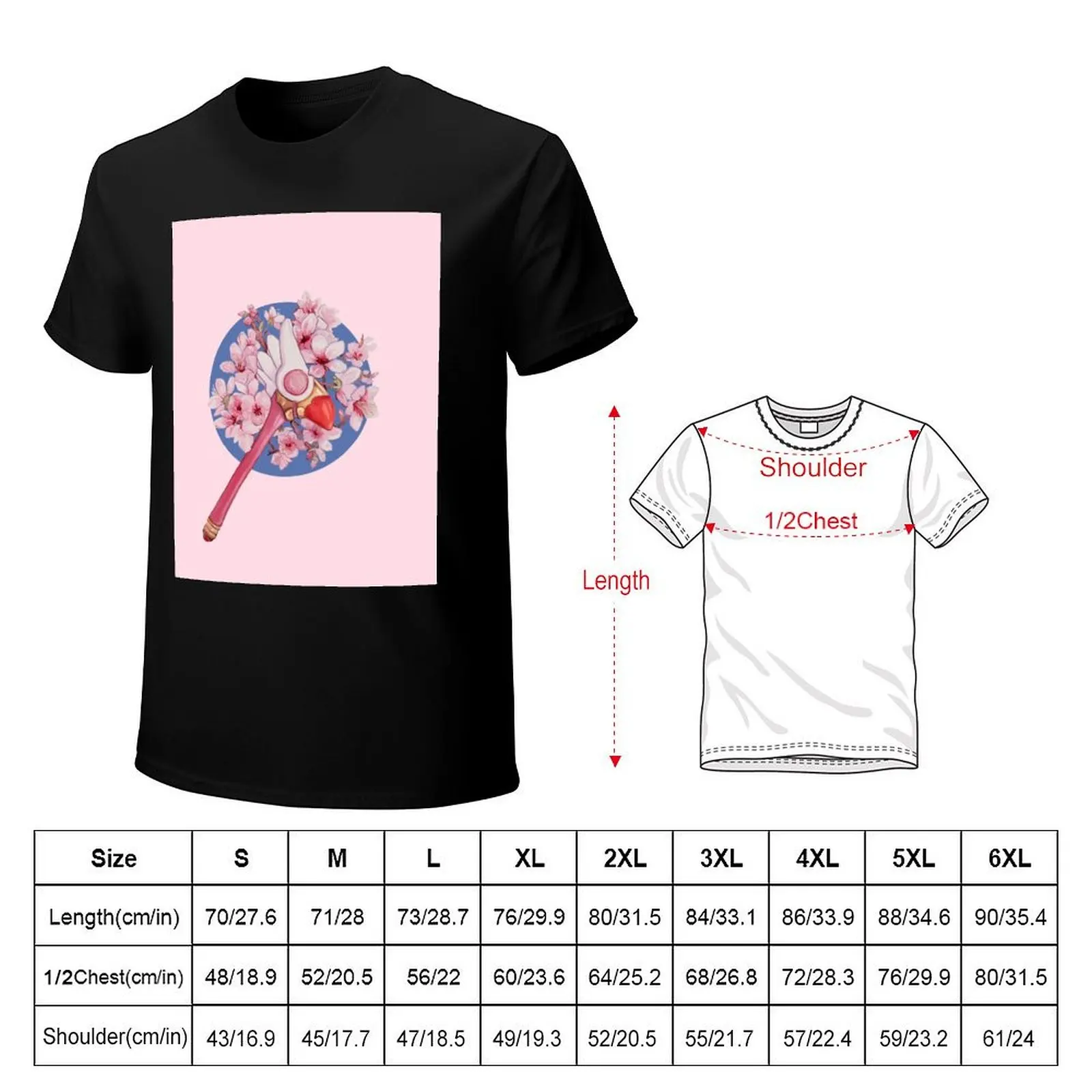 Cardcaptor Sakura Floral Sealing Wand T-Shirt Long Lasting Casual T-Shirt