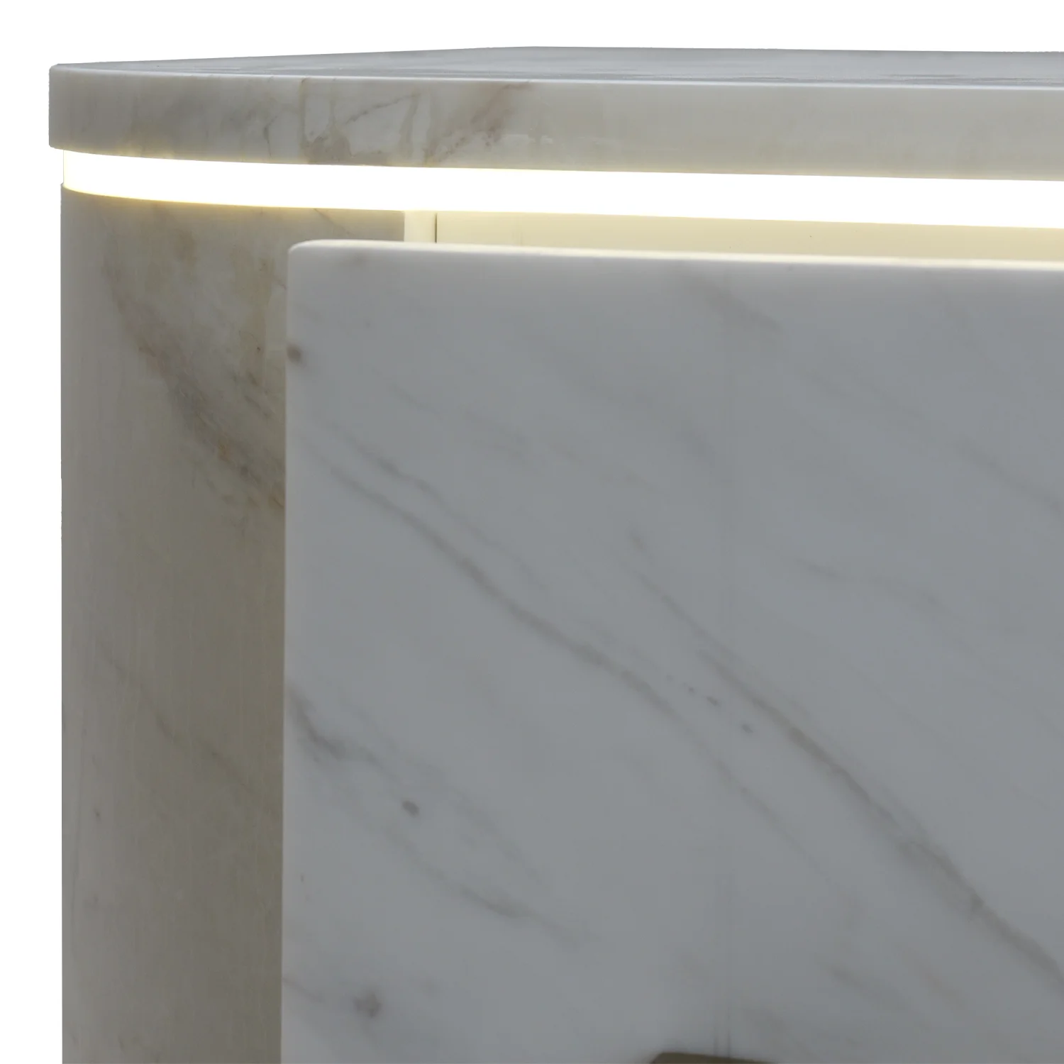 Modern Luxury Marble Bathroom Cabinets Set LED Strip Light Vanity Sink for Hotel Use