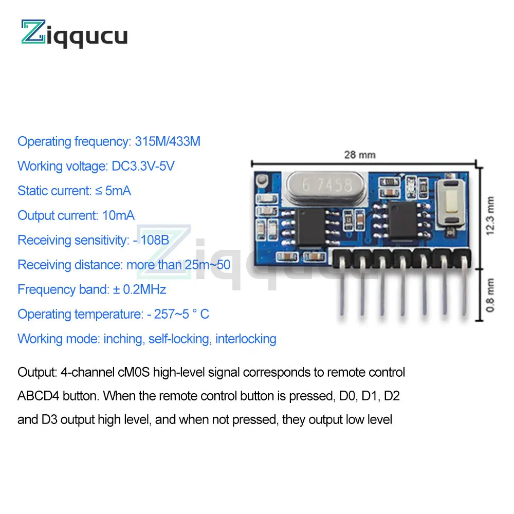 3PCS Hot 433mhz Wireless ricevitore RF a 4 canali 1527 modulo decodificatore codice di apprendimento per telecomando