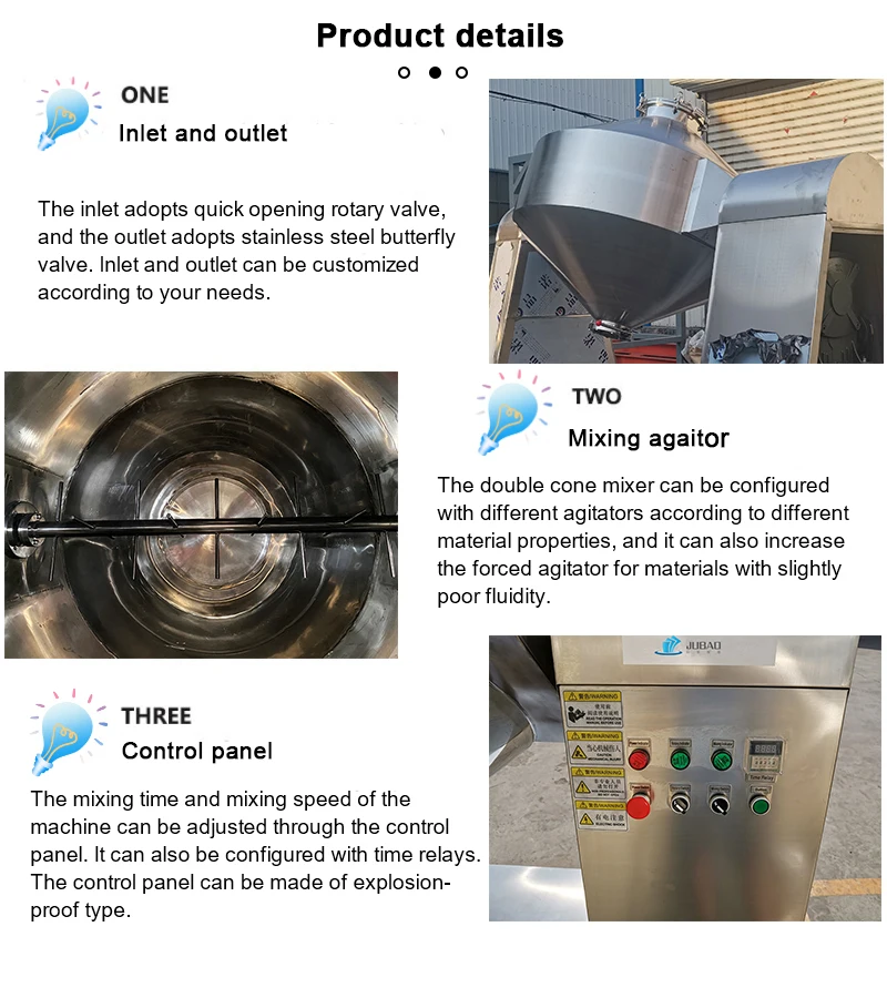 Fully Automatic Double Cone Powder Mixer Vertical  Blender Mixer for Flour Powder Mixing