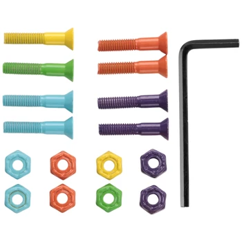 Boulons de Montage Colorés pour Skateboard, Kit de 9 Pièces, Vis Hexagonales de 25mm