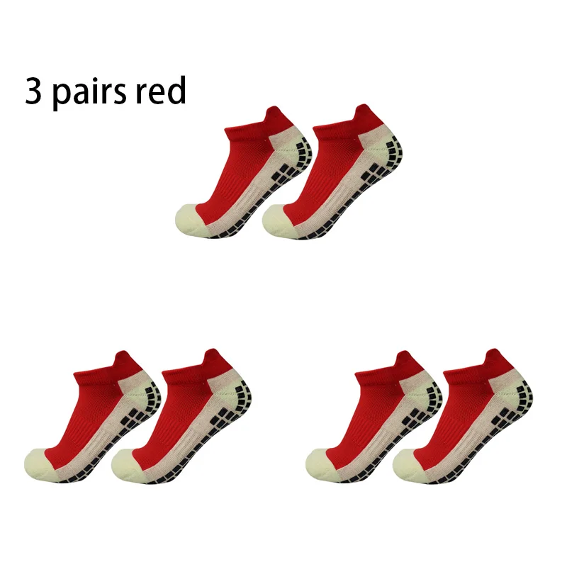 3 pairs of classic short football socks women non slip socks, sweat absorbing towel bottom sports soccer socks