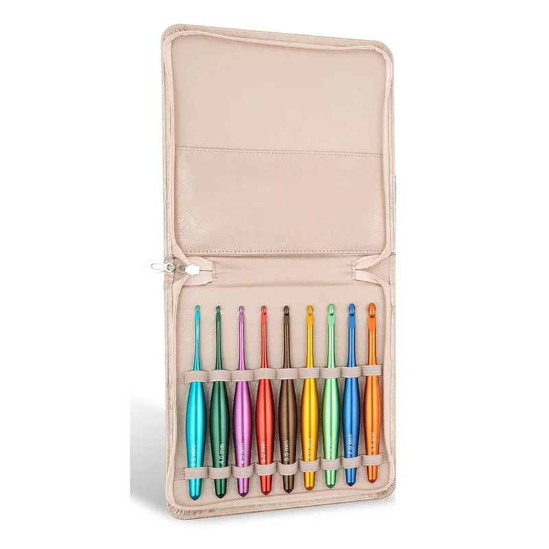 

Streamline Crochet Hooks Ergonomic,9Pcs Hand-Polished Aluminum Crochet Needles 3.5Mm-8Mm-A21R