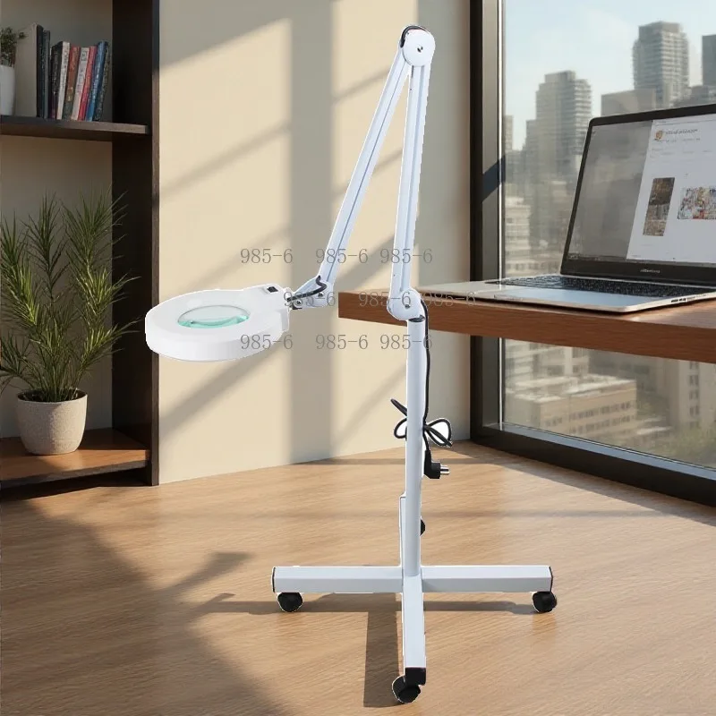 Professional Floor Stand Cold Light Magnifier Lamp for Nail Eyelash Pedicure Salon Work