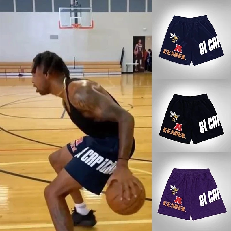 Elcapitan D\'Angelo Russell men\'s fitness shorts beach pants sports basketball pants mesh breathable 2021 new shopping shorts men