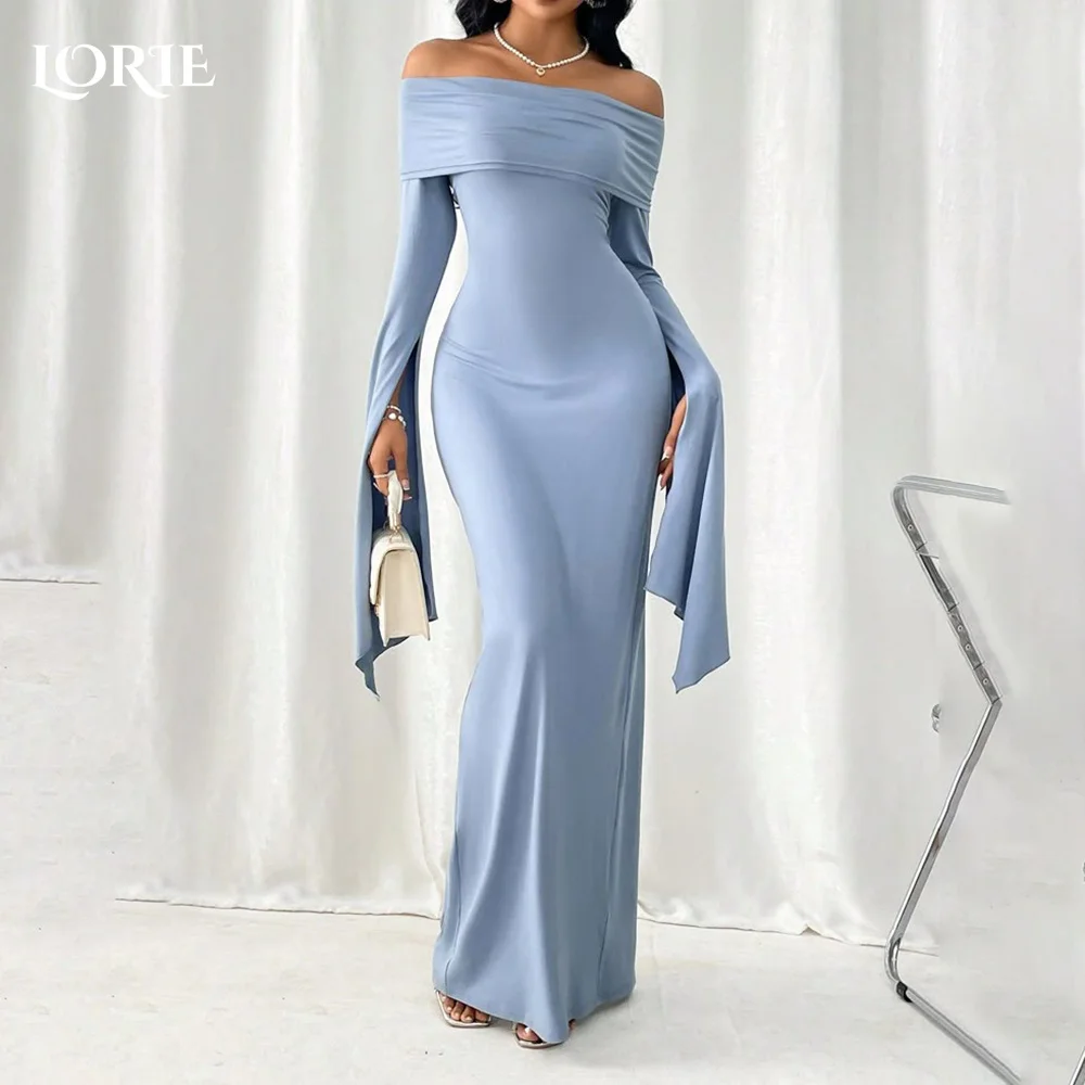

LORIE Modern Memaid Evening Dresses Elegant Bobycon Long Sleeve Floor Length Arabia Prom Gown Saudi Party Gown Customized
