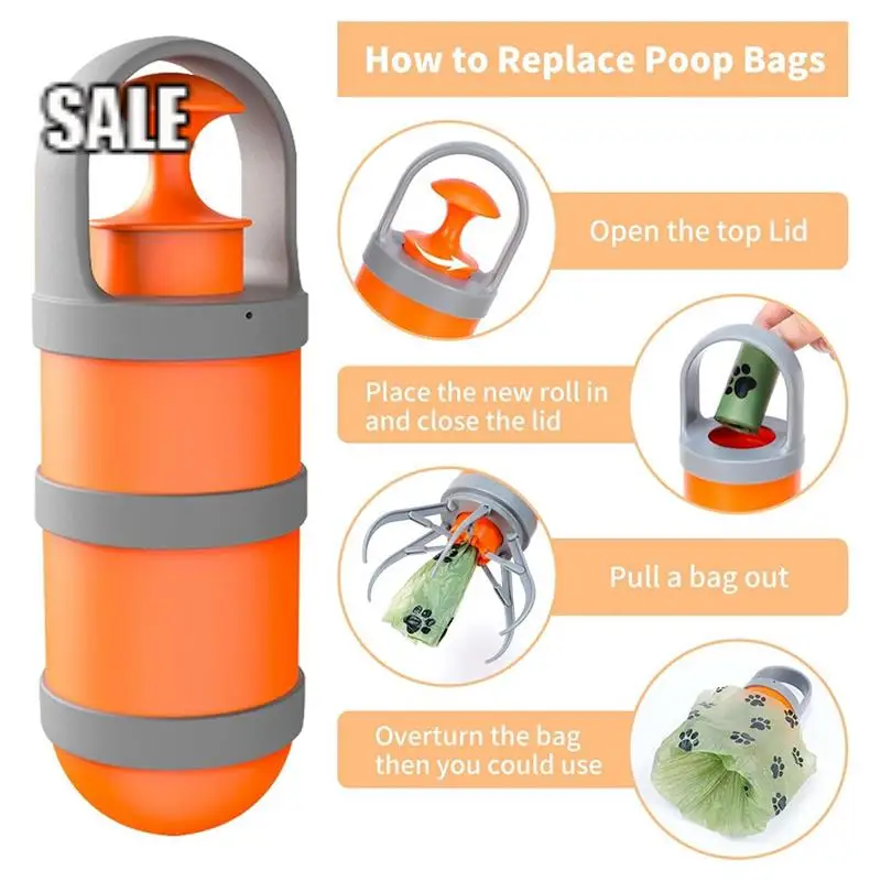 

Portable Dog Pooper Scooper With 15 Sanitary Bags,No Touch Pet Waste Cleaner For Dog Walkers-A68E