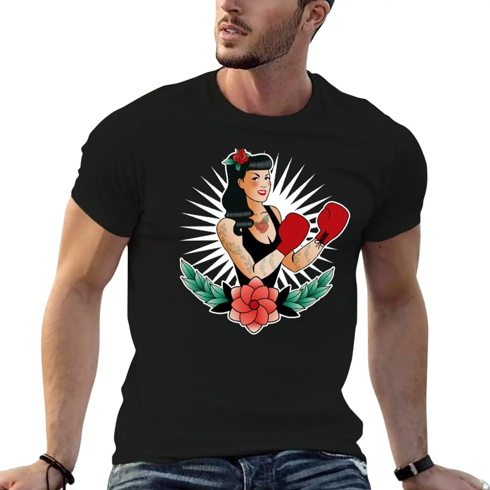 

Boxing Pin-Up: A Retro Sports Adventure T-Shirt t shirts for man cotton t shirt man cotton t shirt man luxury T-shirt