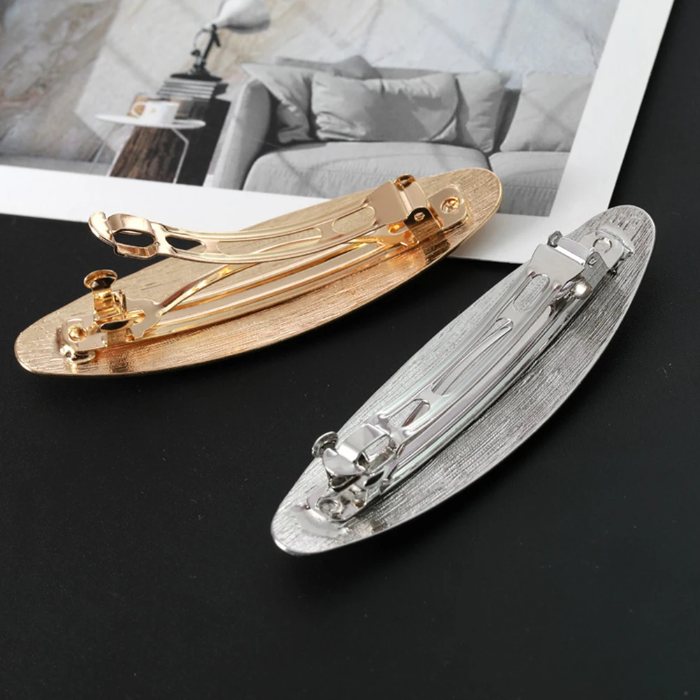 

2pcs Hair Clip Accessories Long Ellipse Holder Girls Barrette Female Decors Fashionable Oval Hair Extensions Stylish