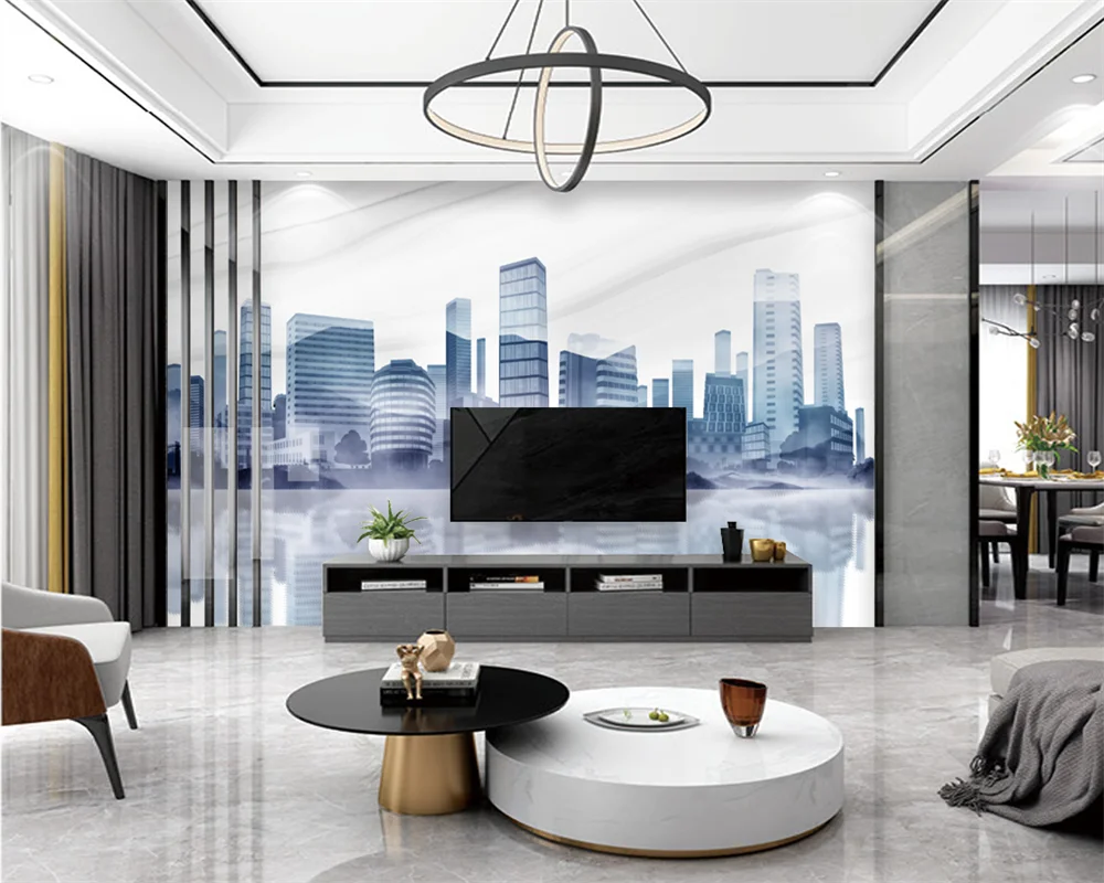 beibehang papel de parede Custom Modern Minimalist Marble Texture TV Bedroom Living Room Background Wallpaper papier peint