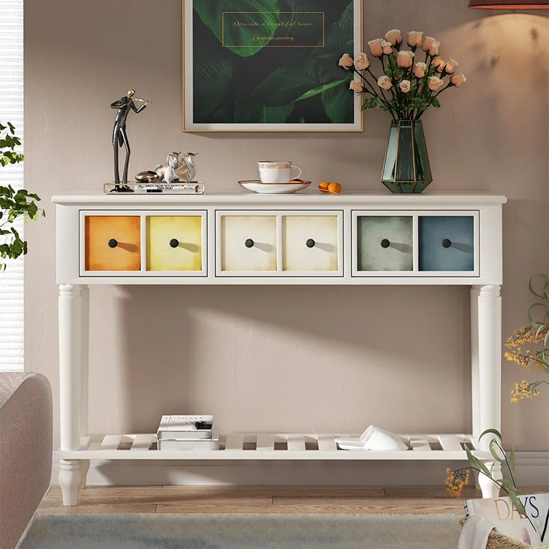 

Solid Wood Entryway Cabinet, Narrow Hallway Storage & Shoe Organizer, Large Capacity Wall-Mounted Console Table for home Decor