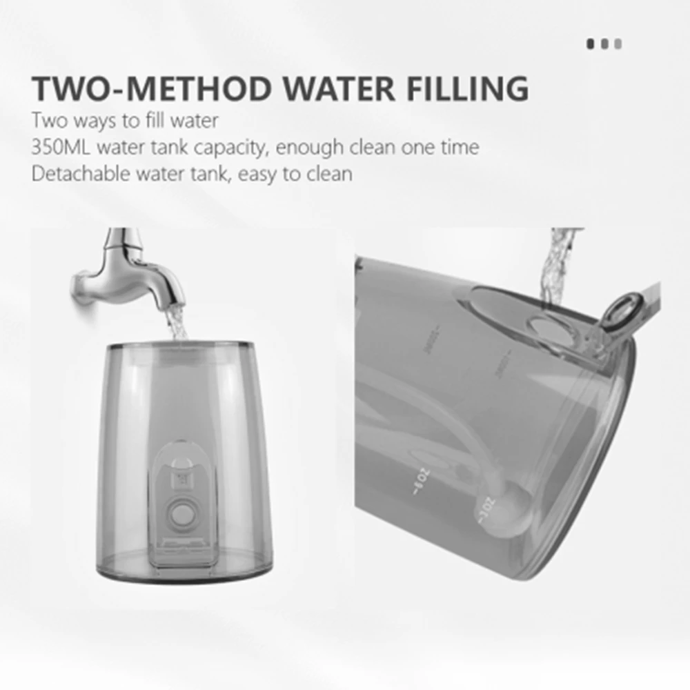 وصول جديد fairywill350 مللي المحمولة عن طريق الفم الري USB قابلة للشحن الأسنان المياه دودة الحرير النفاثة الري الأسنان نظافة الأسنان #2