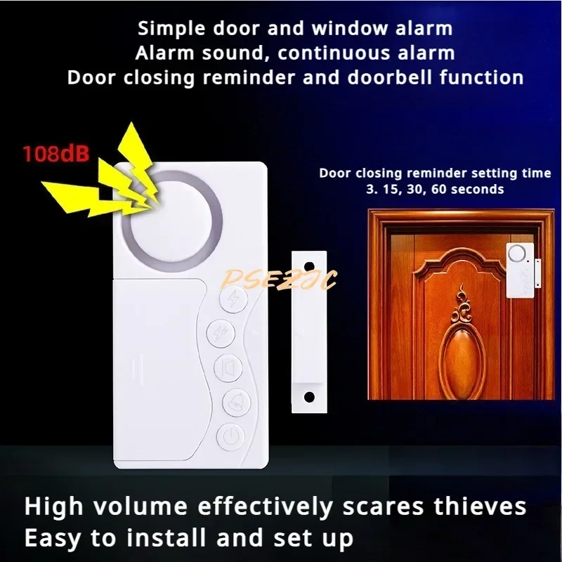 Home Four in One Magnetic Refrigerator with Open Doors and Windows Alarm Delayed Door Closing Bell Anti-theft Reminder