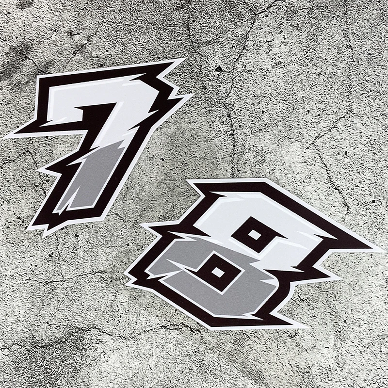 1PC Arabic Numeral Motorcycle Stickers Waterproof for DIY Motorbike Helmet Windshield Electric Scooter Side Panels Vinyl Decals view 6