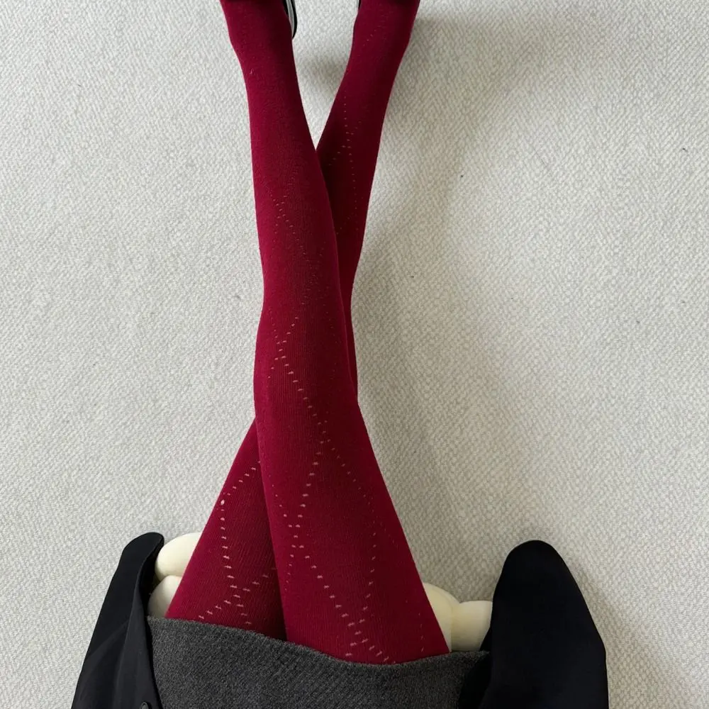 New High Elastic Knitted Jacquard Pantyhose Slim Fit Keep Warm Leggings Tights Autumn Winter