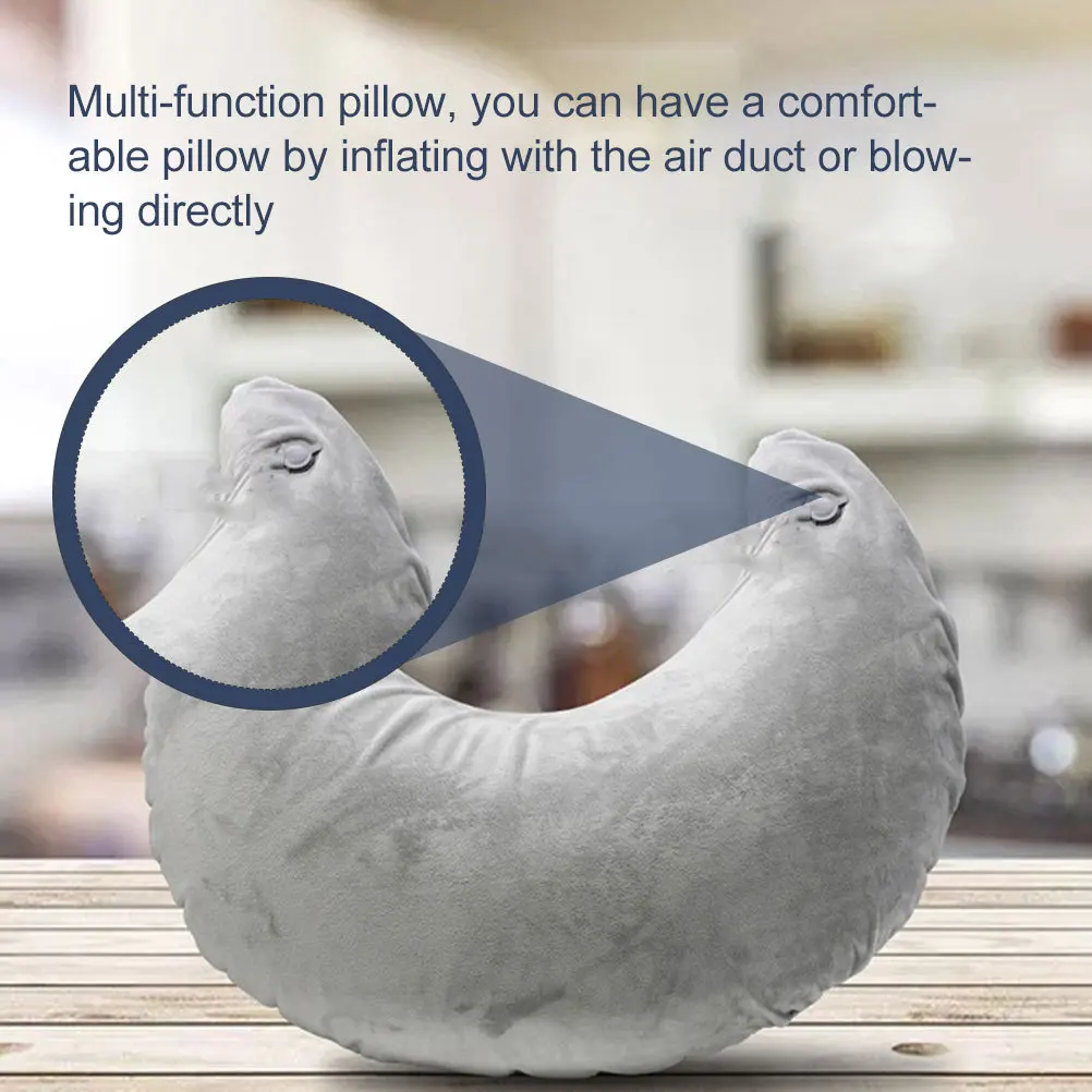 

Dutch Fleece Inflatable Pillow Sofa Sleeping Manicure Support U Shape Travel Car Pillow Compact Lightweight Portable