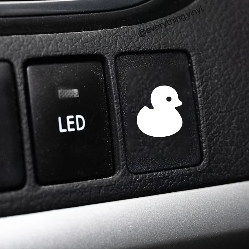 

9Pcs/Set Cute Duck Car Button Stickers , Black & White Vinyl Decals for Vehicle Interior Decor