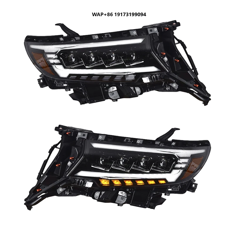 

Фара для Toyota Land Cruiser Prado 150 2018 2019 2020 2021, обновленная передняя фара, светодиодная фара DRL в сборе автомобиля