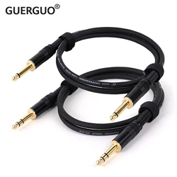 Guitar Cable Gold Plated Jack 6.5 To 6.5 1/4'' Inch TS/TRS Patch Cable for Acoustic Guitar, Electric Mandolin, Pro Audio To Amp