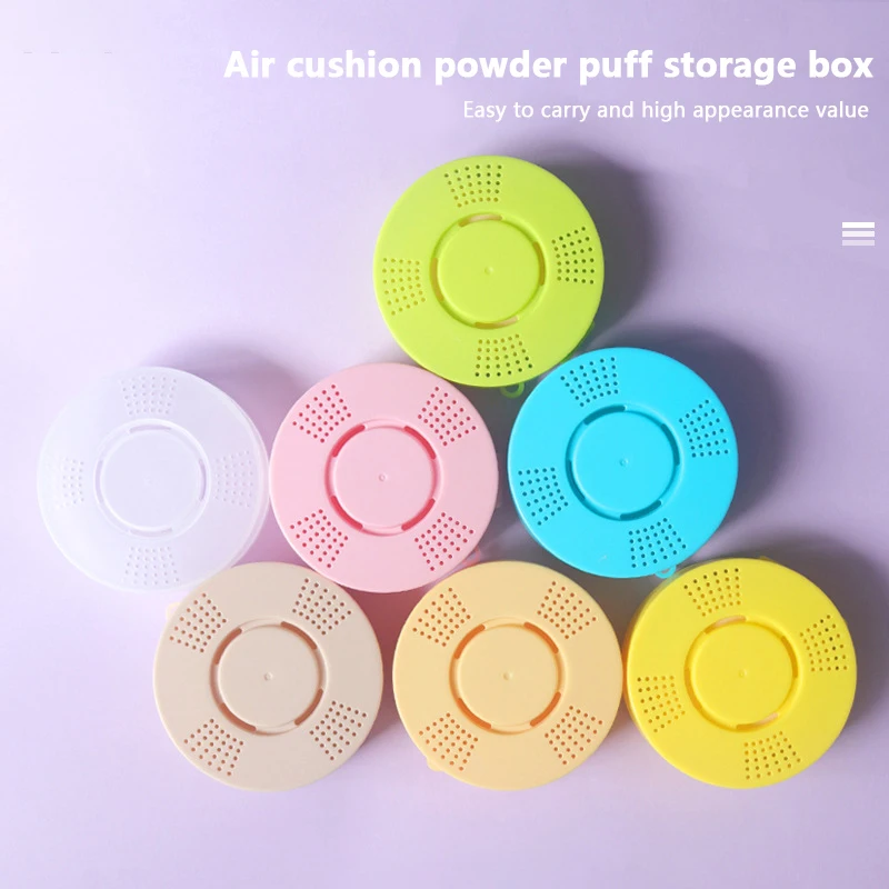 Plastic Makeup Puff Case Cosmetic Sponge Air Cushion Powder Puff Containers Dustproof &Breathable Cotton Pad Storage Packing Box