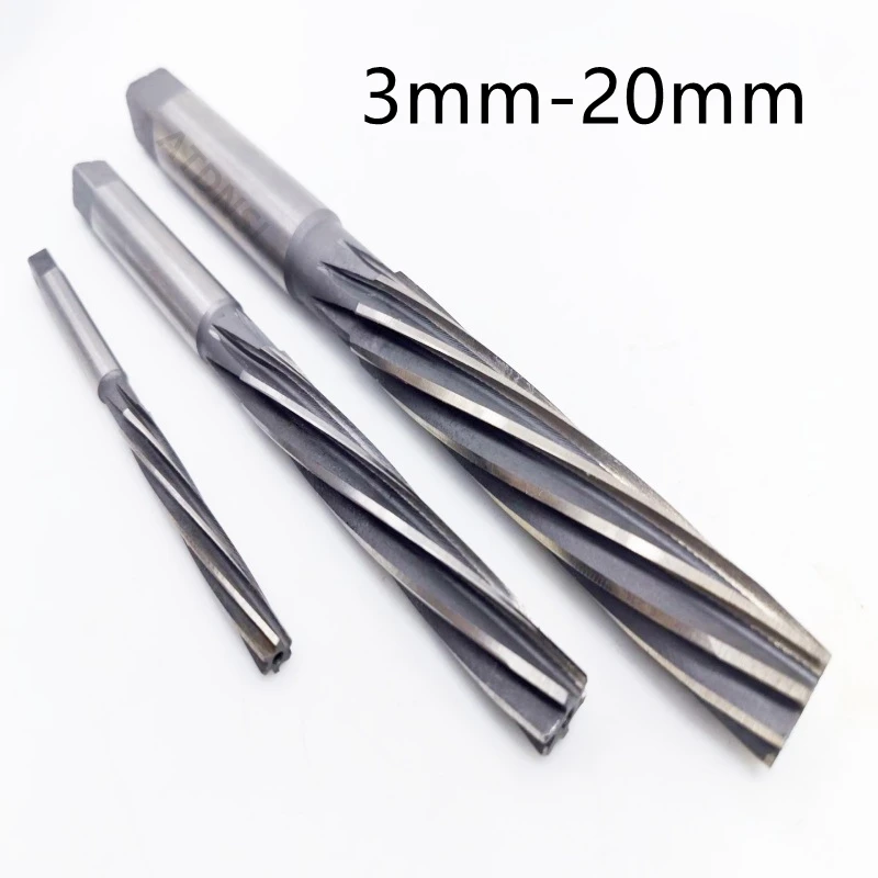 Reamer Spiral Blade H7 HSS CNC Chuck Milling Cutter Straight Handle Hand Reamer 3/4/5/6/7/8/9/10/11/12/13/14/15/16/17/18/19/20mm